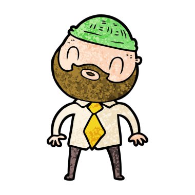 vektör çizim karikatür sakallı adam