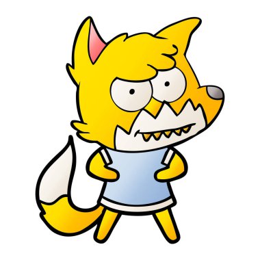 Tilki çizgi film karakteri vektör çizim