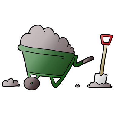 vektör çizim karikatür el arabası