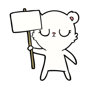 Kutup ayısı protesto işareti karikatür ile