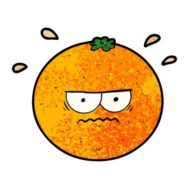 çizgi film kızgın turuncu vektör çizim