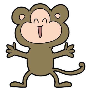 Çizgi film maymununun vektör çizimi