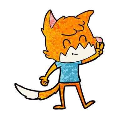 vektör çizim karikatür dostu Fox