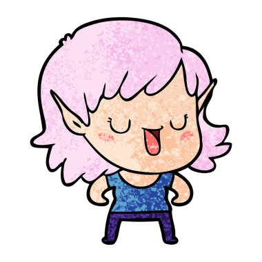 vektör çizim karikatür elf kızı