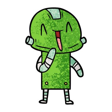 Çizgi film robotunun vektör çizimi