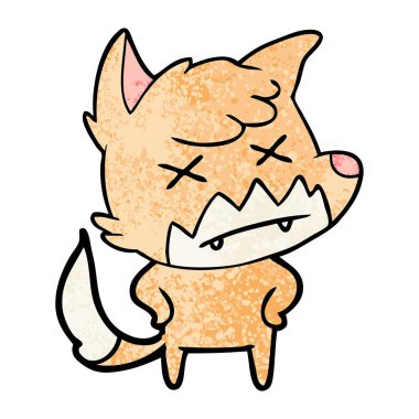 Tilki çizgi film karakteri vektör çizim