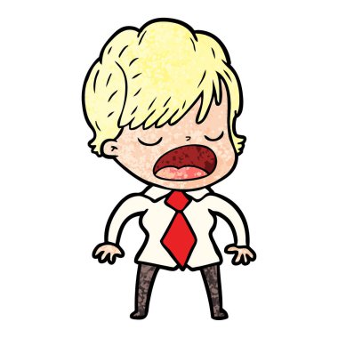 vektör çizim karikatür kadın söz