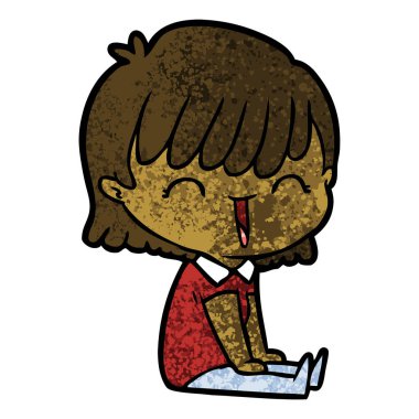 Çizgi filmdeki kadının vektör çizimi