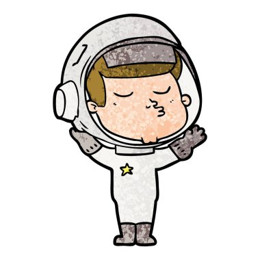 vektör çizim karikatür emin astronot