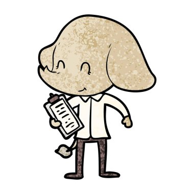 vektör çizim sevimli çizgi fil