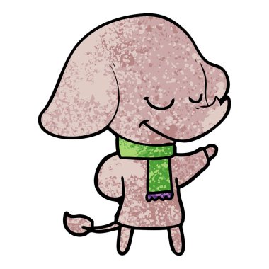 eşarp fil gülümseyen çizgi film