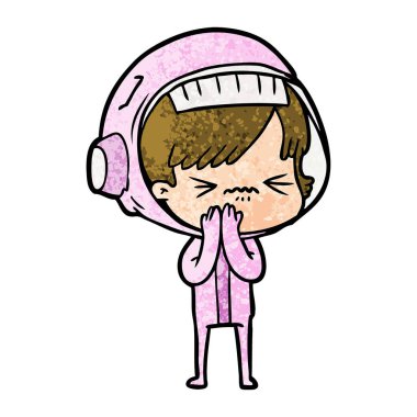 vektör çizim karikatür astronot kadın