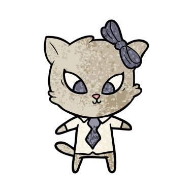 Çizgi film kedisinin vektör çizimi