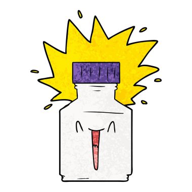 vektör çizim karikatür hap kavanoz