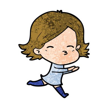 Çizgi filmdeki kadının vektör çizimi