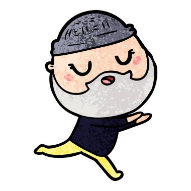 Sakallı çizgi film adamı.