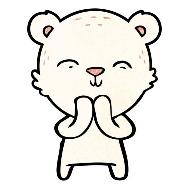 mutlu karikatür kutup ayısı