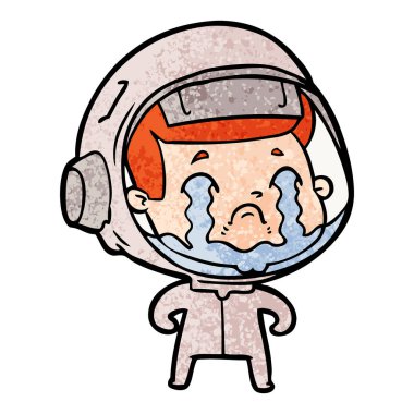 vektör çizim karikatür ağlayan astronot