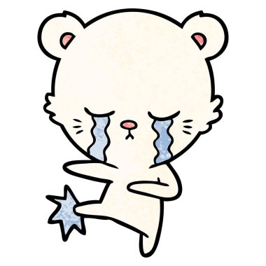 vektör çizim karikatür kutup ayısı ağlama