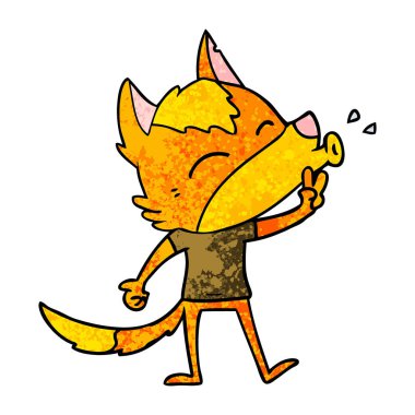 Tilki çizgi film karakteri vektör çizim