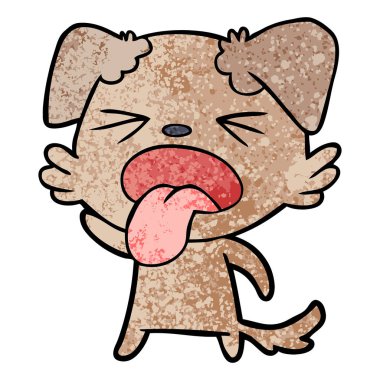 vektör çizim karikatür köpek bıkkın