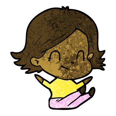 vektör çizim karikatür dostça kız