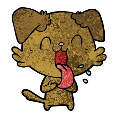 vektör çizim karikatür nefes nefese köpek