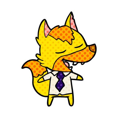 Tilki çizgi film karakteri vektör çizim