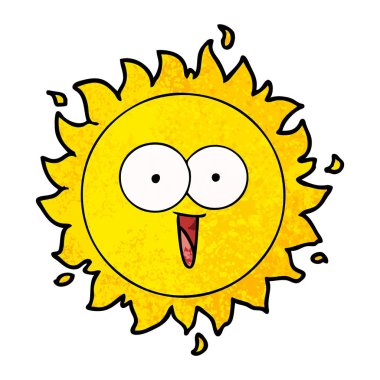 Mutlu çizgi film güneş vektör çizim
