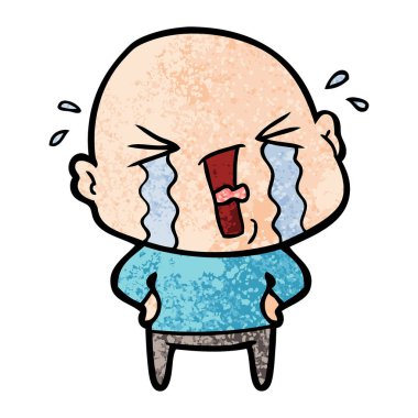 çizgi film ağlayan kel adam