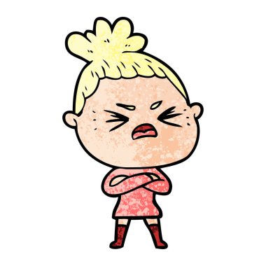 vektör çizim karikatür kızgın kadın