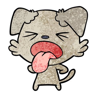 vektör çizim karikatür köpek bıkkın