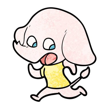 vektör çizim sevimli çizgi fil