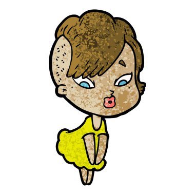 vektör çizim karikatür sürpriz kız