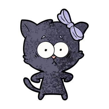 Çizgi film kedisinin vektör çizimi