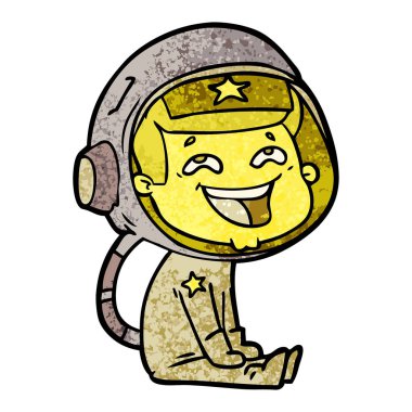 vektör çizim karikatür gülen astronot
