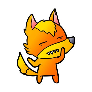 Tilki çizgi film karakteri vektör çizim