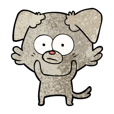 vektör çizim gergin köpek çizgi film