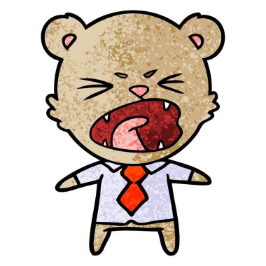 kızgın çizgi film ayı vektör çizim