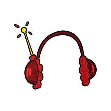 çizgi film kulaklık vektör çizim 