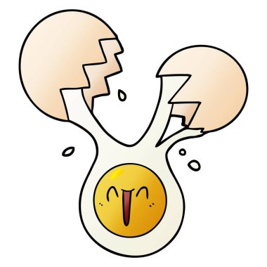vektör çizim karikatür kırık yumurta