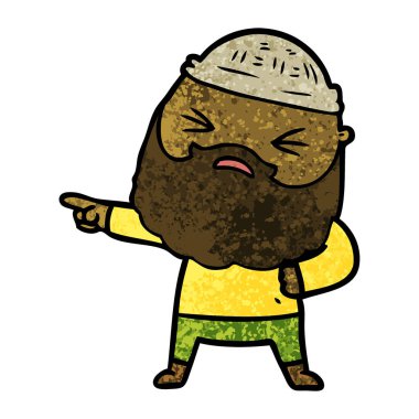 Sakallı çizgi film adamı.