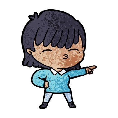 Çizgi filmdeki kadının vektör çizimi