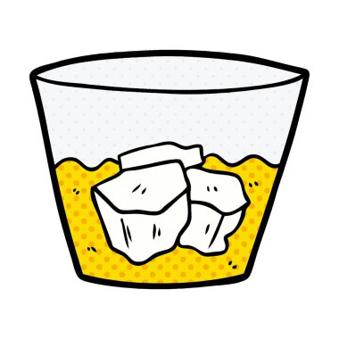 karikatür viski bardağına