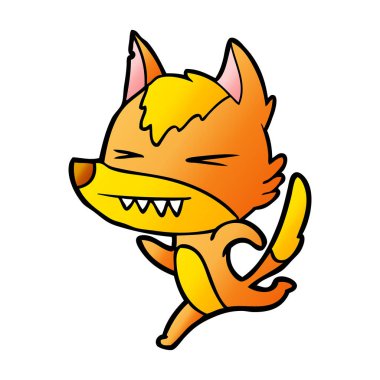Tilki çizgi film karakteri vektör çizim