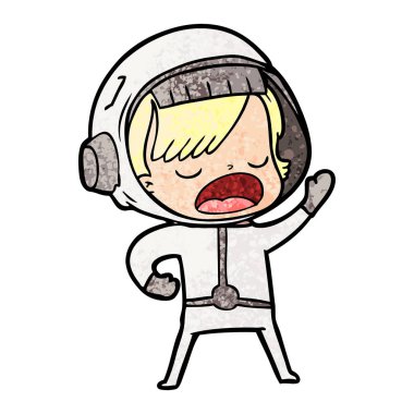  astronot konuşuyor karikatür vektör çizim