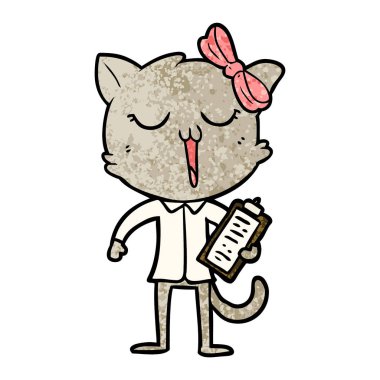 Çizgi film kedisinin vektör çizimi