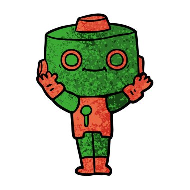 Çizgi film robotunun vektör çizimi