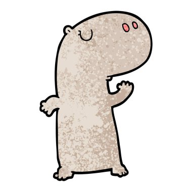 Çizgi film Hippopotamus 'un Vektör İllüstrasyonu