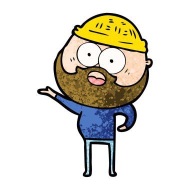 şaşırmış sakallı adam çizgi film